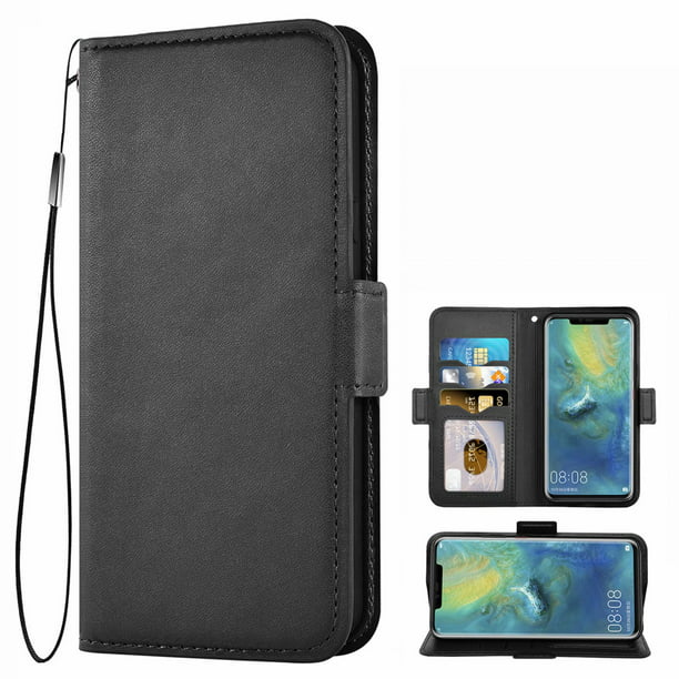 Flip Case for Huawei Mate20 Luxury Leather Wallet Cover with Viewing Stand and Card Slots Bussiness Phone Case with Free Waterproof-Case 